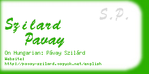 szilard pavay business card