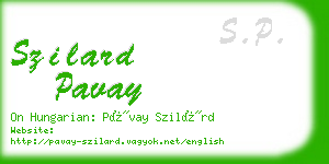 szilard pavay business card